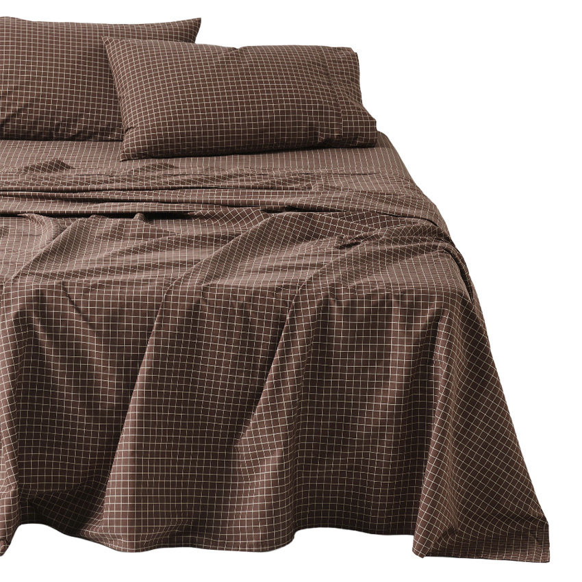 Volley Check Cotton Percale Sheet Set