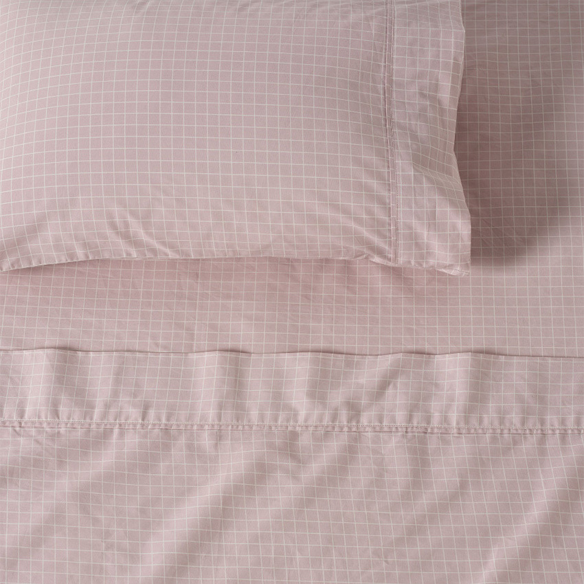 Volley Check Cotton Percale Sheet Set
