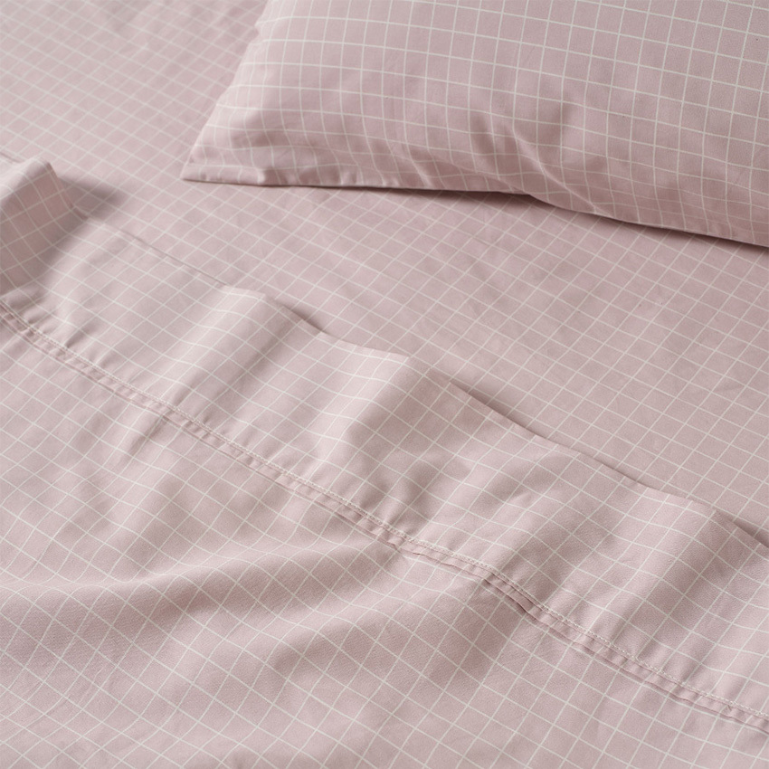 Volley Check Cotton Percale Sheet Set