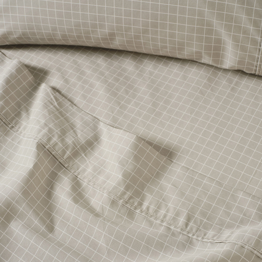 Volley Check Cotton Percale Sheet Set