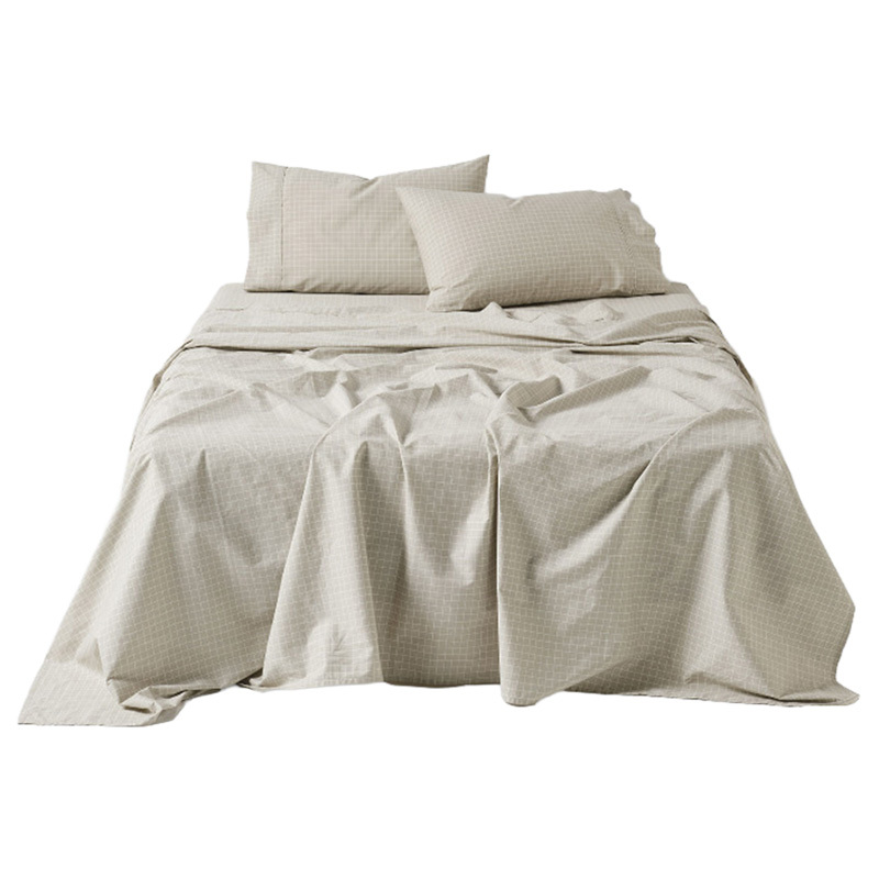 Volley Check Cotton Percale Sheet Set