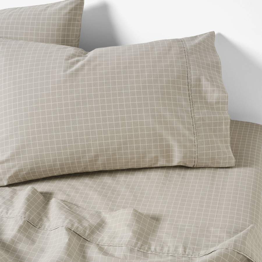 Volley Check Cotton Percale Sheet Set