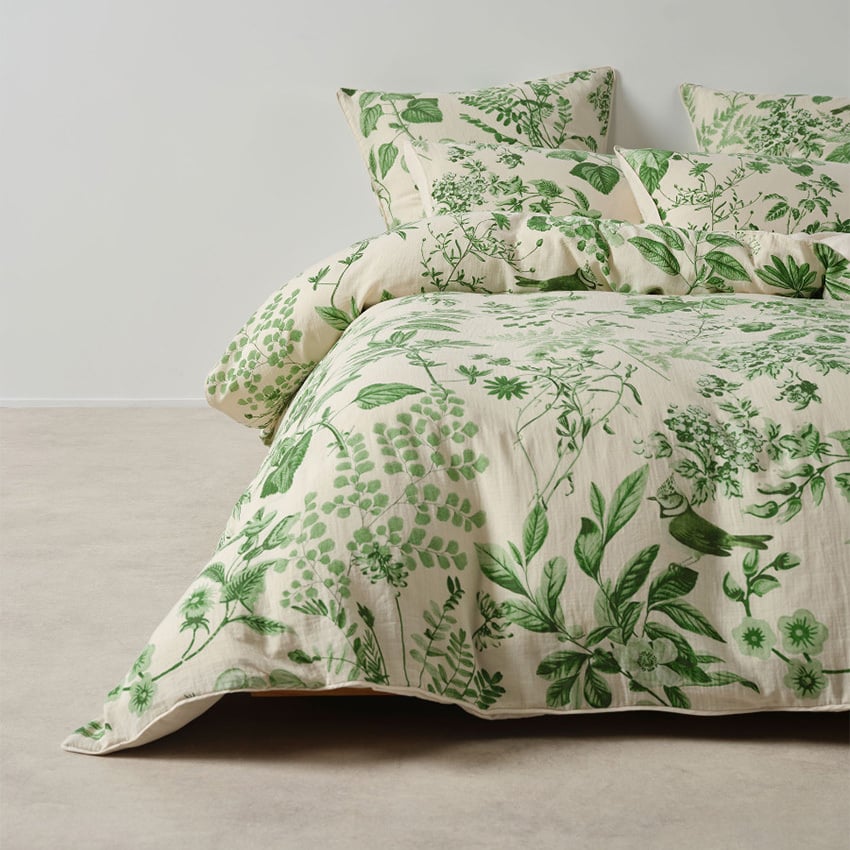 Botanical Lindy Cotton Muslin Quilt Cover Set