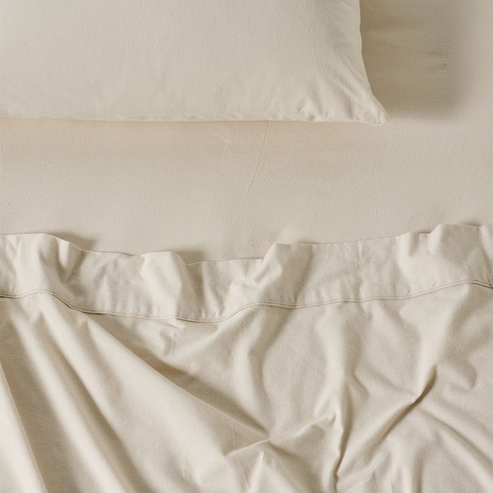 Plain Dyed Cotton Flannelette Sheet Set