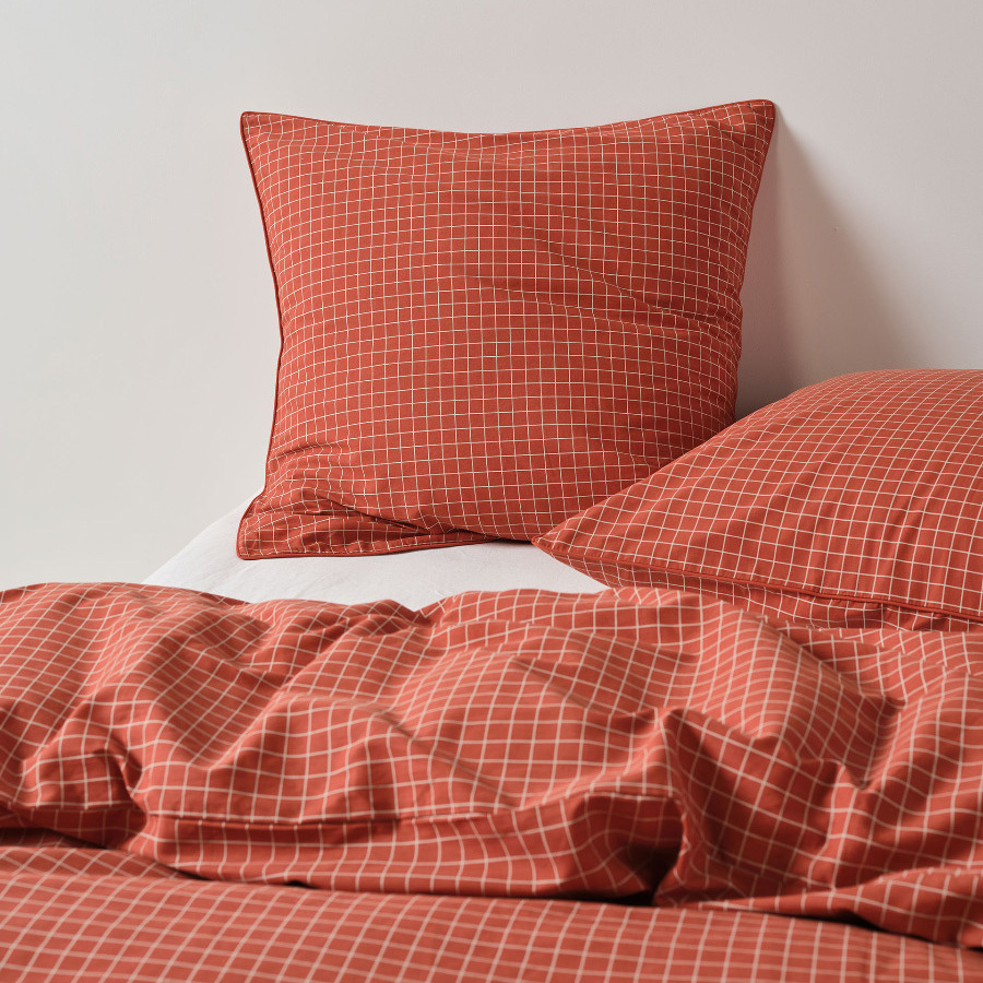 Volley Check Cotton Percale European Pillowcase