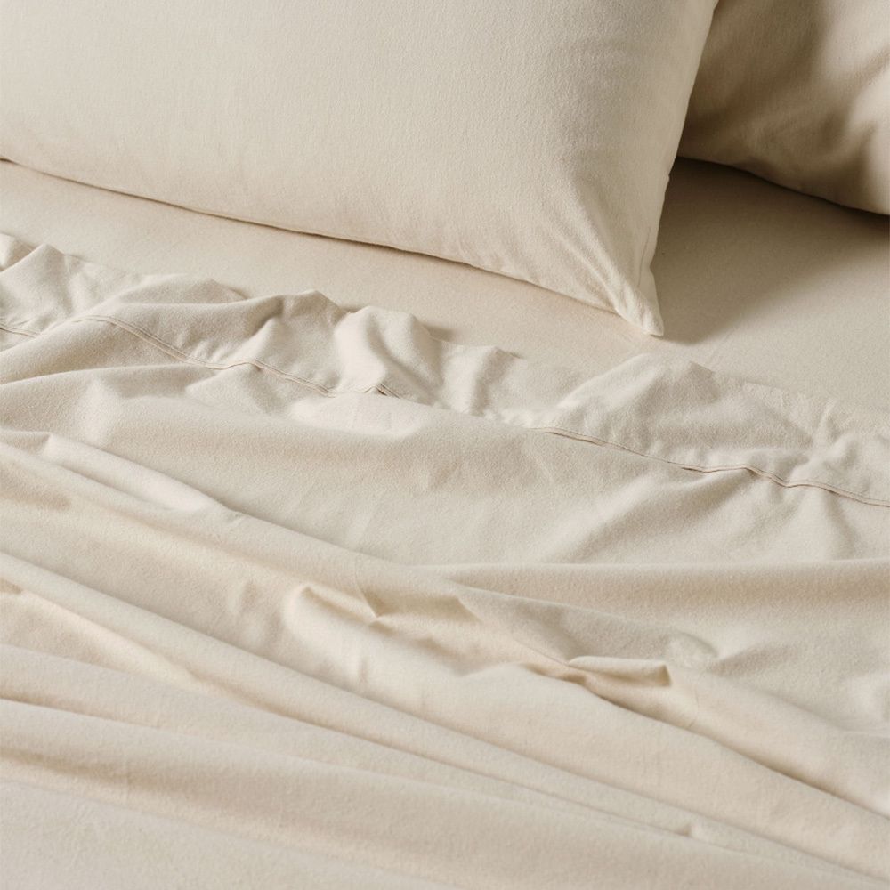 Plain Dyed Cotton Flannelette Sheet Set