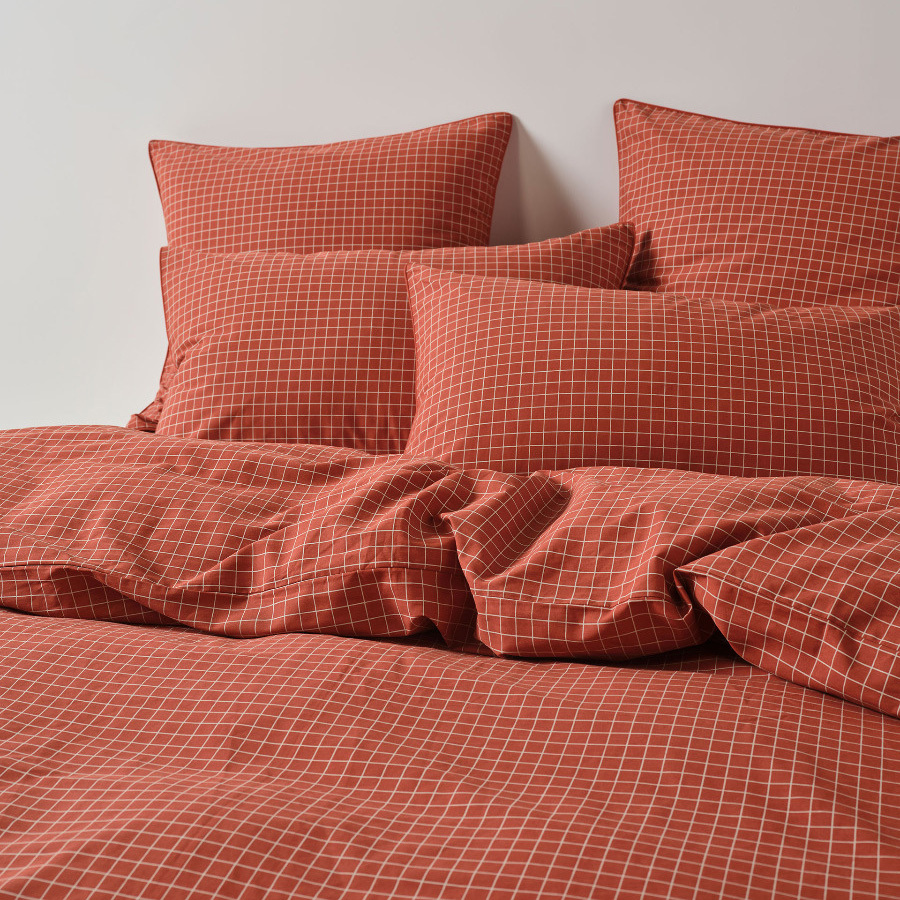 Volley Check Cotton Percale European Pillowcase