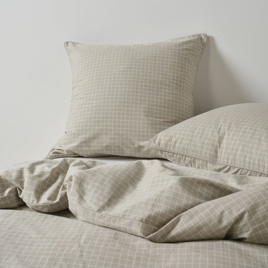Volley Check Cotton Percale European Pillowcase