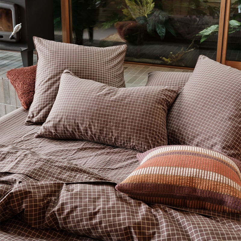 Volley Check Cotton Percale Quilt Cover Set