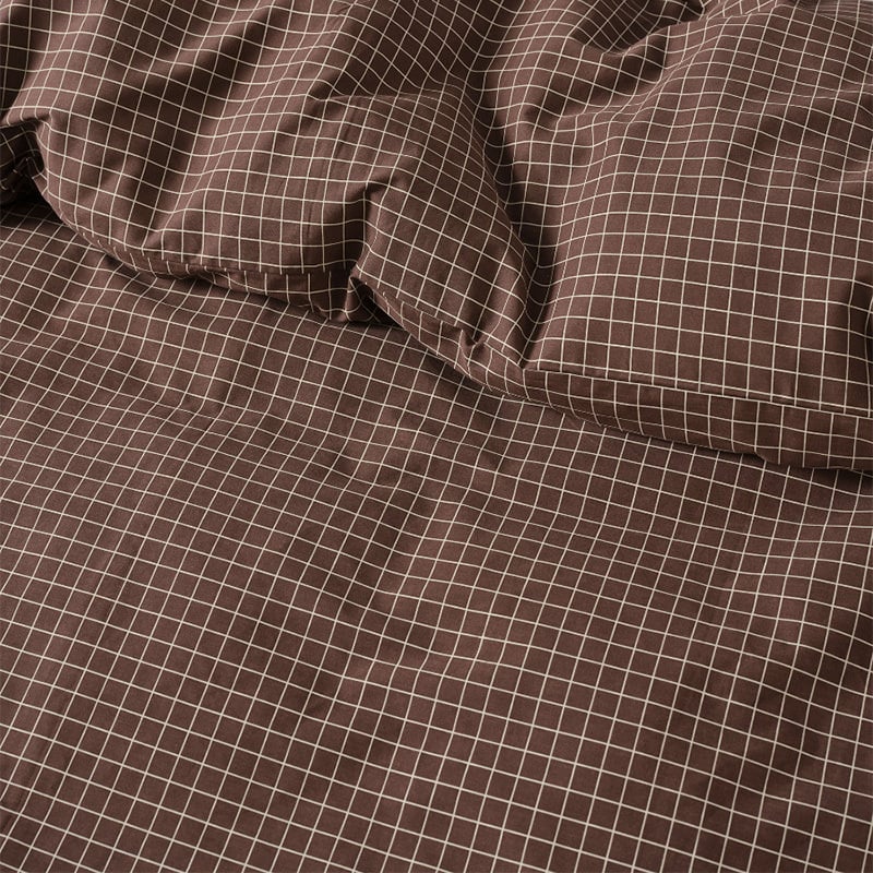 Volley Check Cotton Percale Quilt Cover Set
