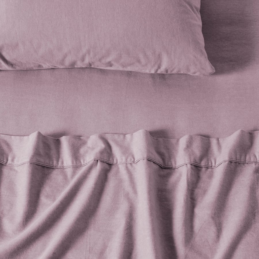 Plain Dyed Cotton Flannelette Sheet Set