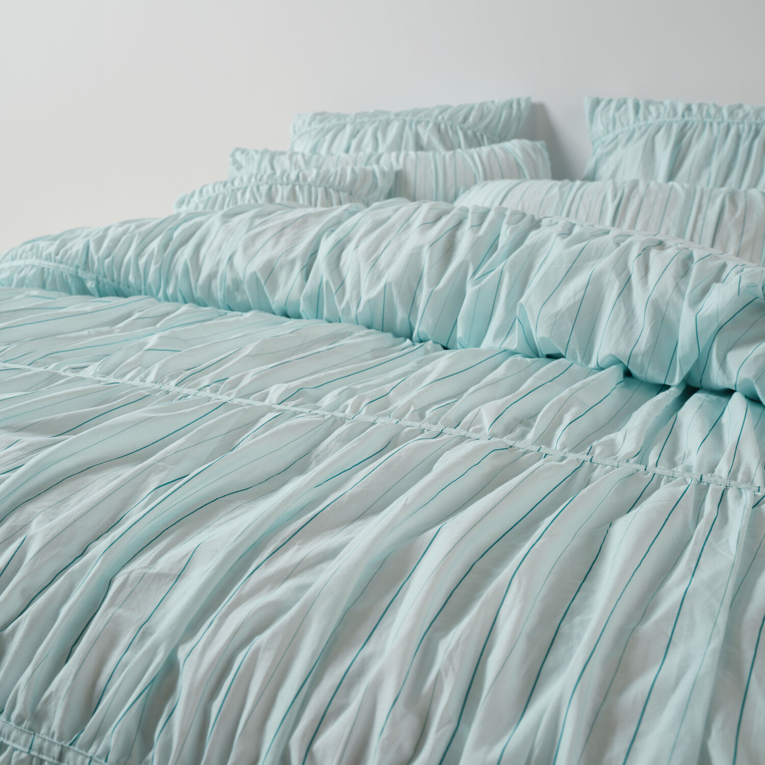 Gracie Stripe Cotton Voile Quilt Cover Set