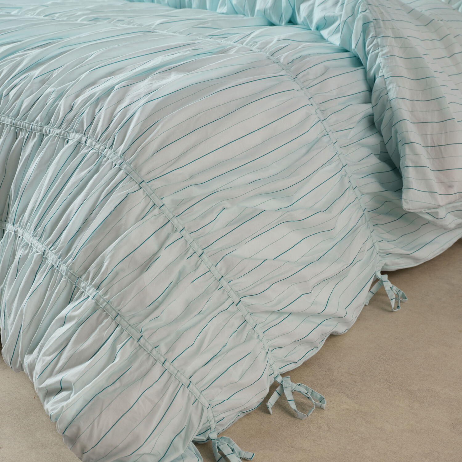 Gracie Stripe Cotton Voile Quilt Cover Set