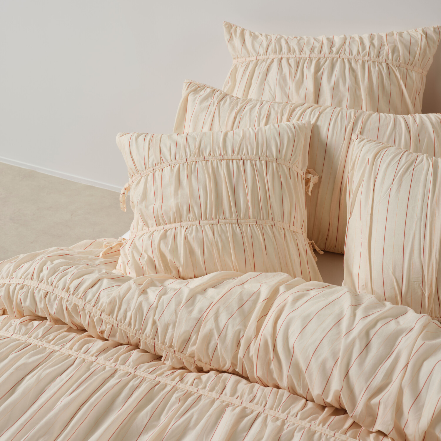 Gracie Stripe Cotton Voile Quilt Cover Set