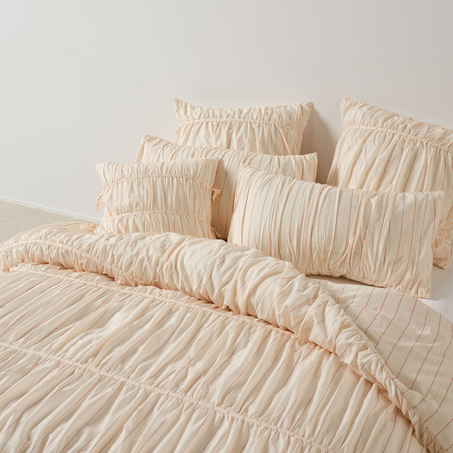 Gracie Stripe Cotton Voile Quilt Cover Set