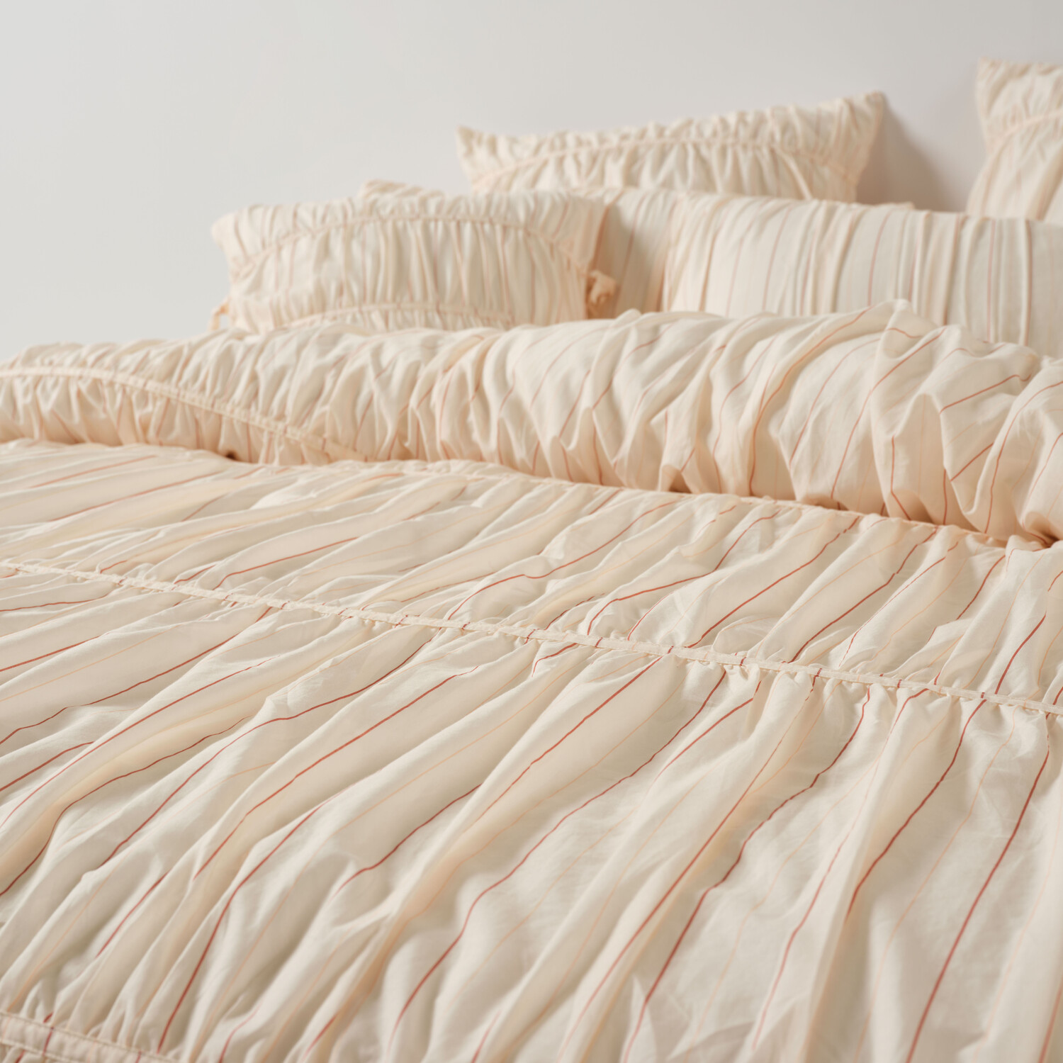 Gracie Stripe Cotton Voile Quilt Cover Set