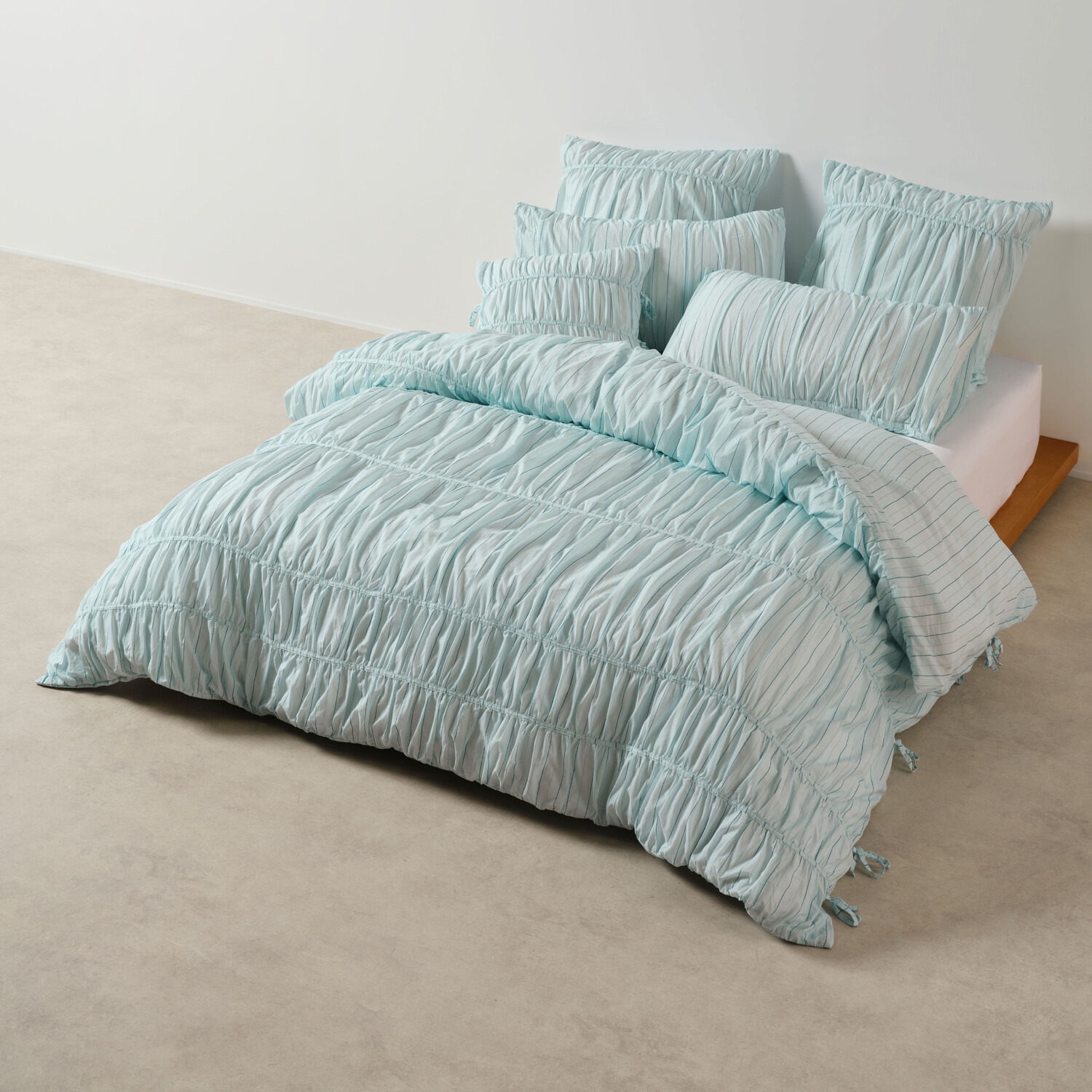 Gracie Stripe Cotton Voile Quilt Cover Set