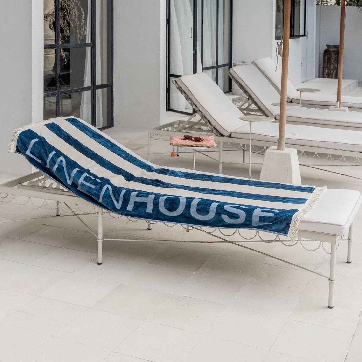 Logo Cotton Velour Beach Towel