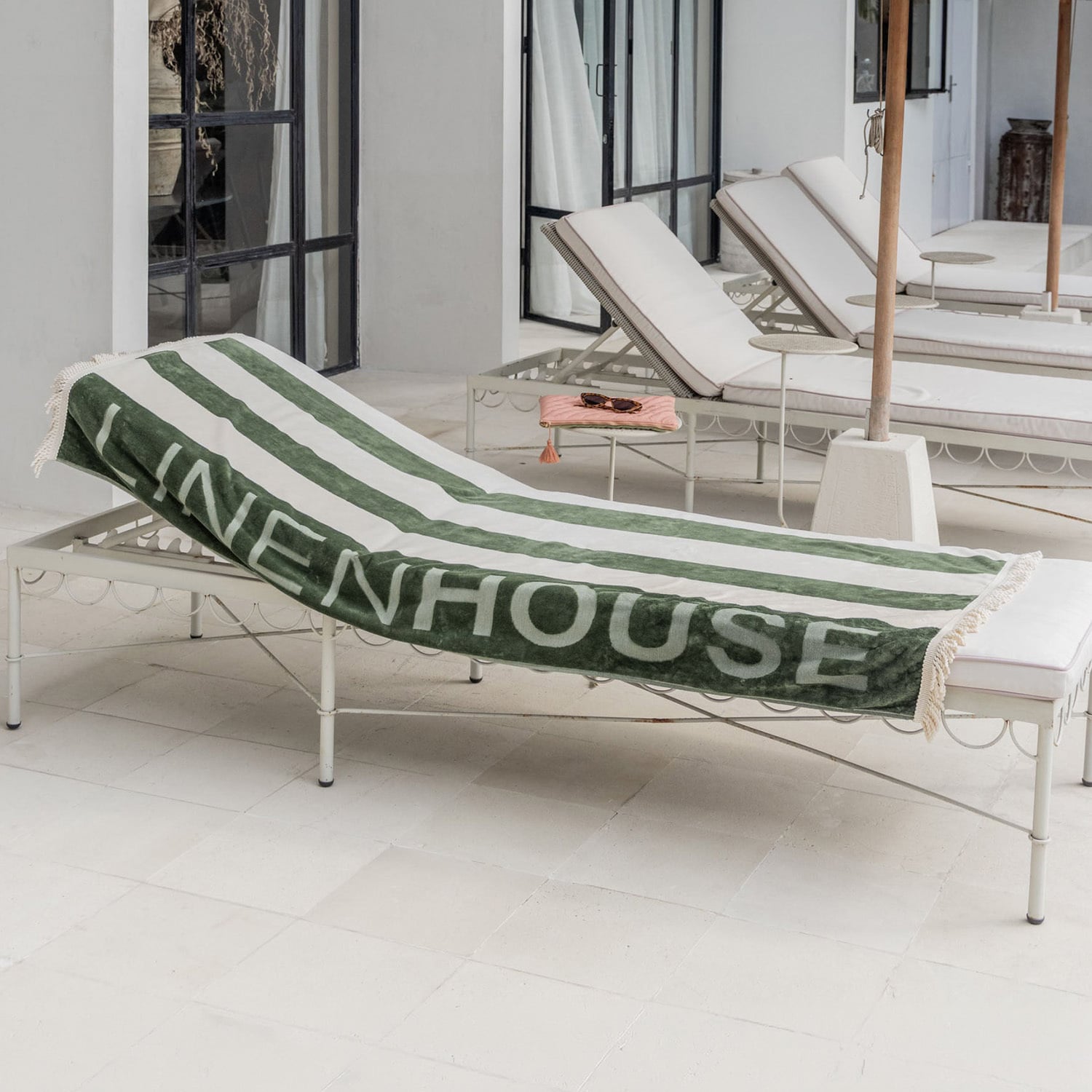 Logo Cotton Velour Beach Towel