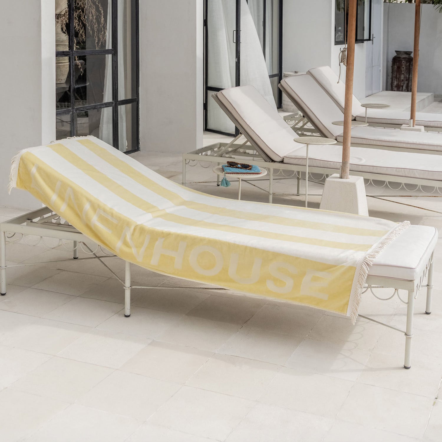 Logo Cotton Velour Beach Towel