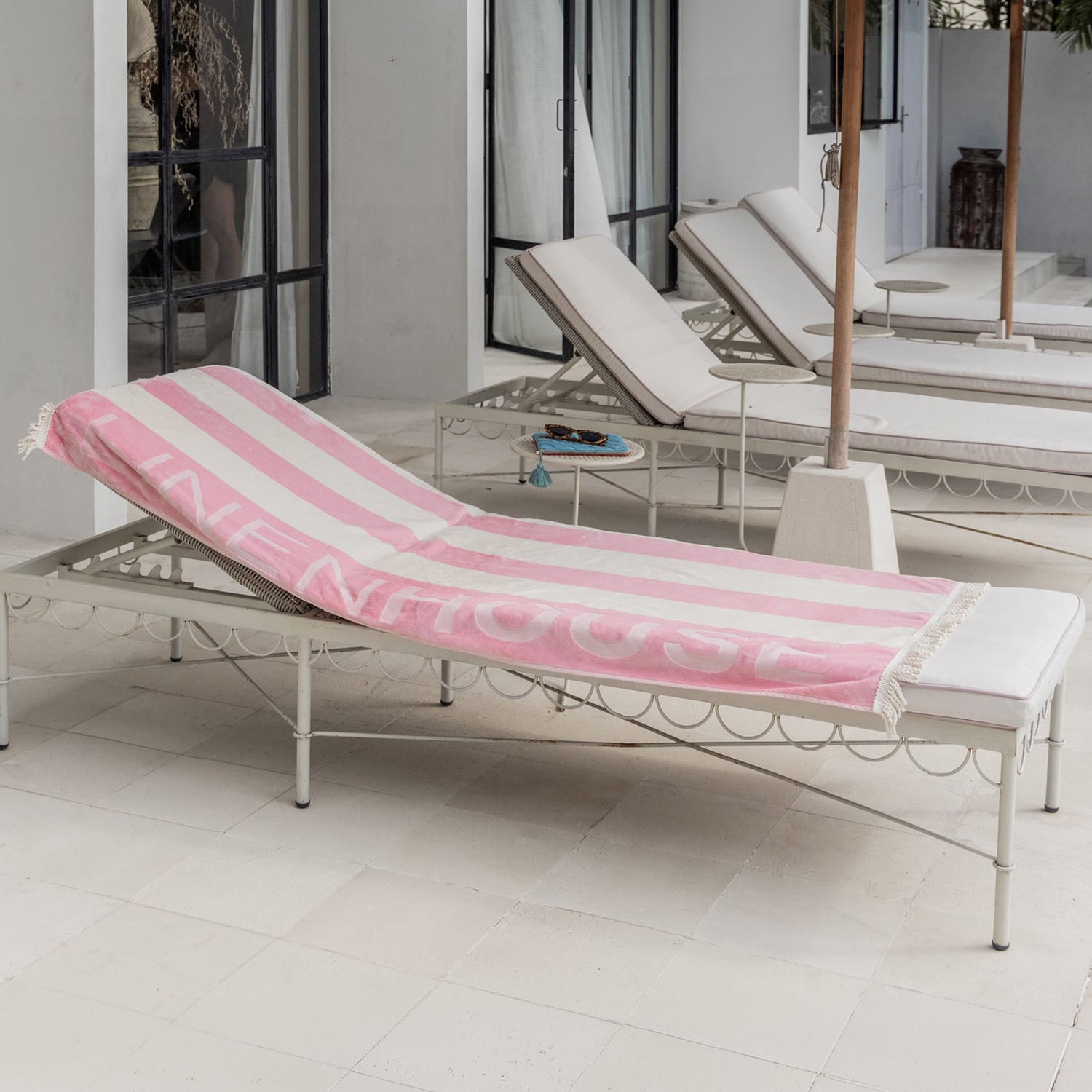 Logo Cotton Velour Beach Towel