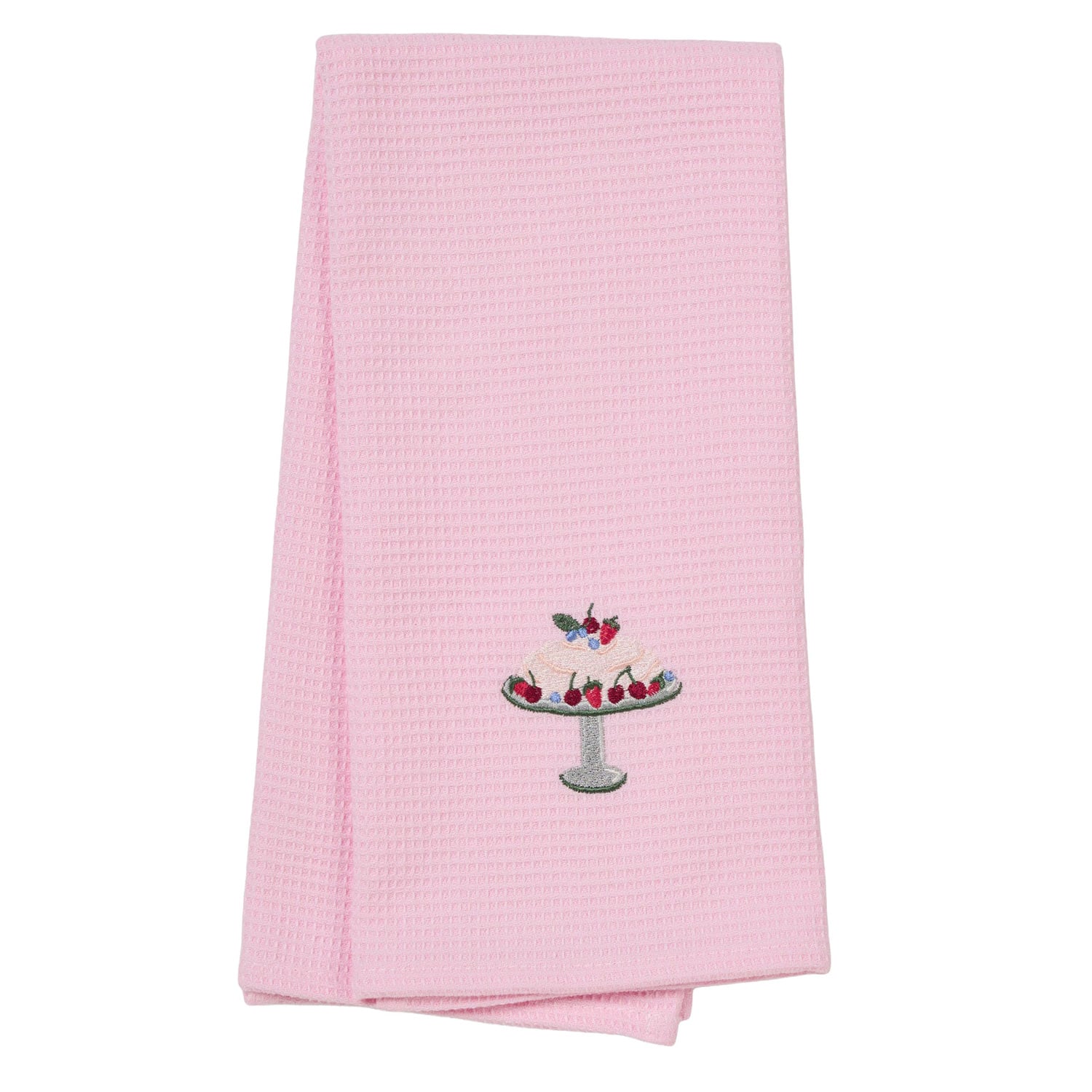 Embroidered Pavlova Cotton Waffle Tea Towels