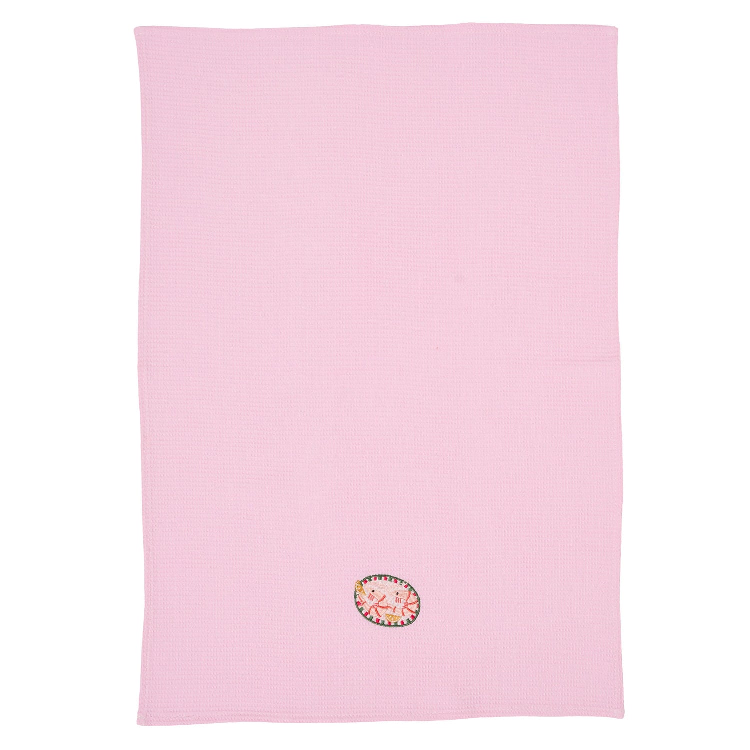 Embroidered Prawns Cotton Waffle Tea Towels