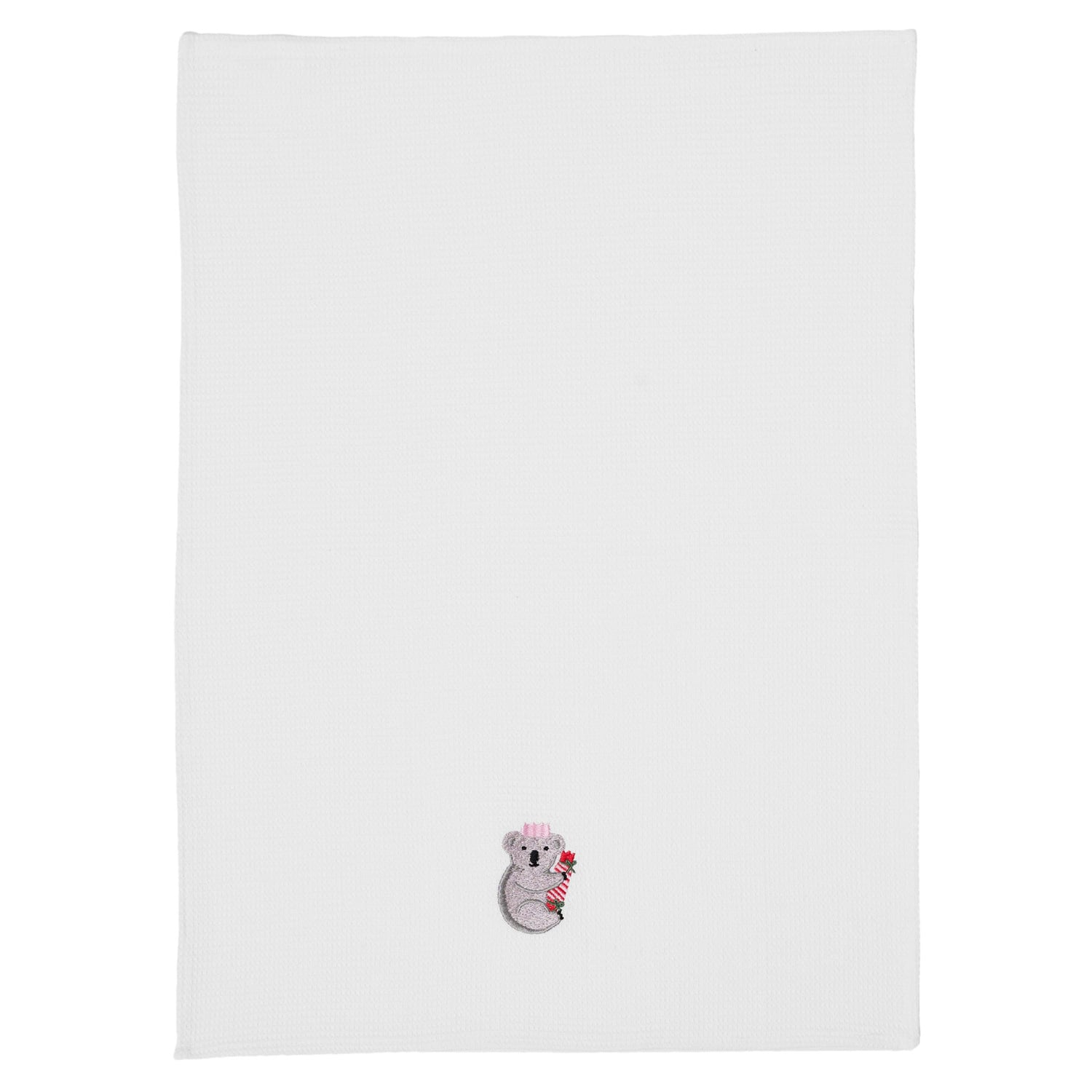 Embroidered Koala Cotton Waffle Tea Towels