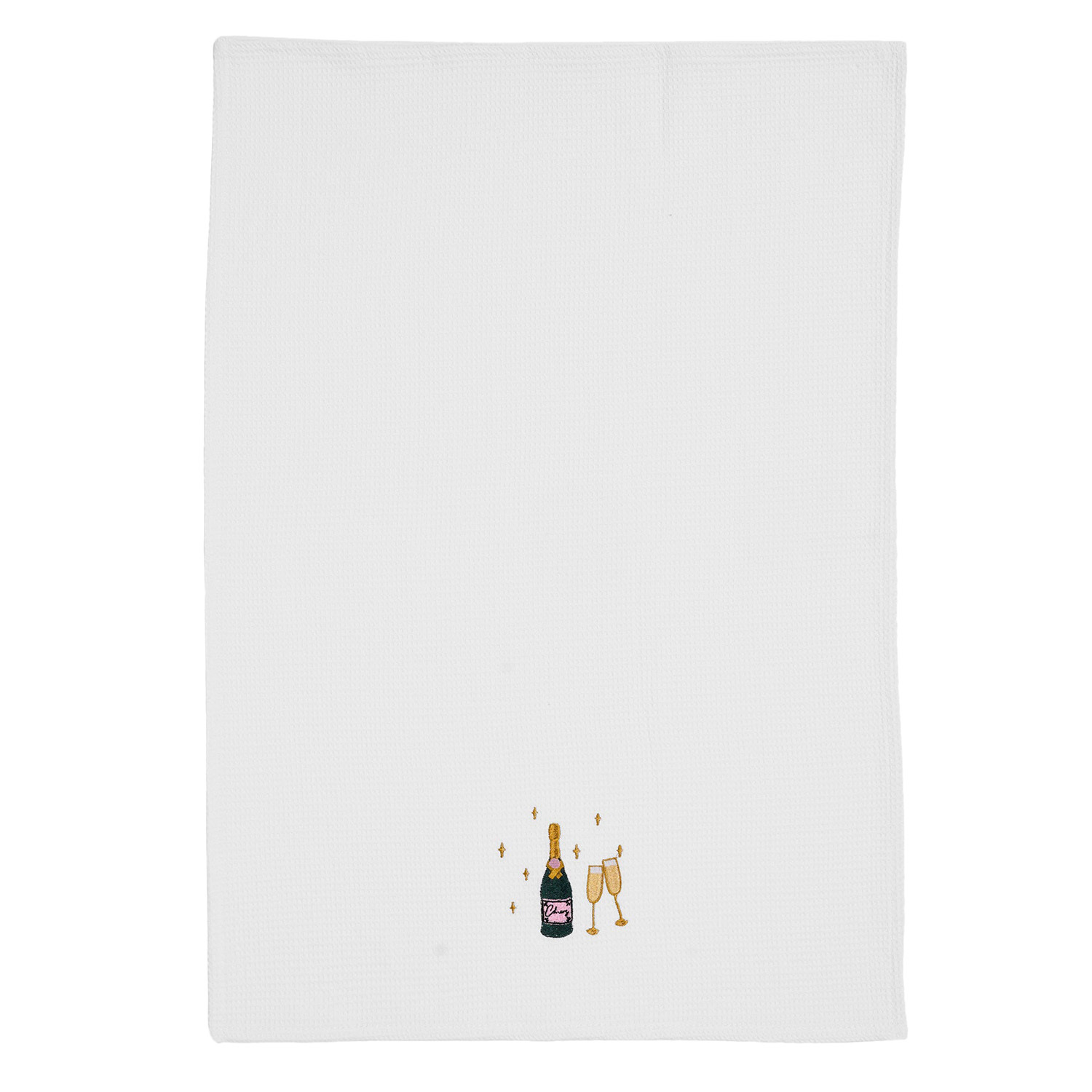 Embroidered Bubbles Cotton Waffle Tea Towels