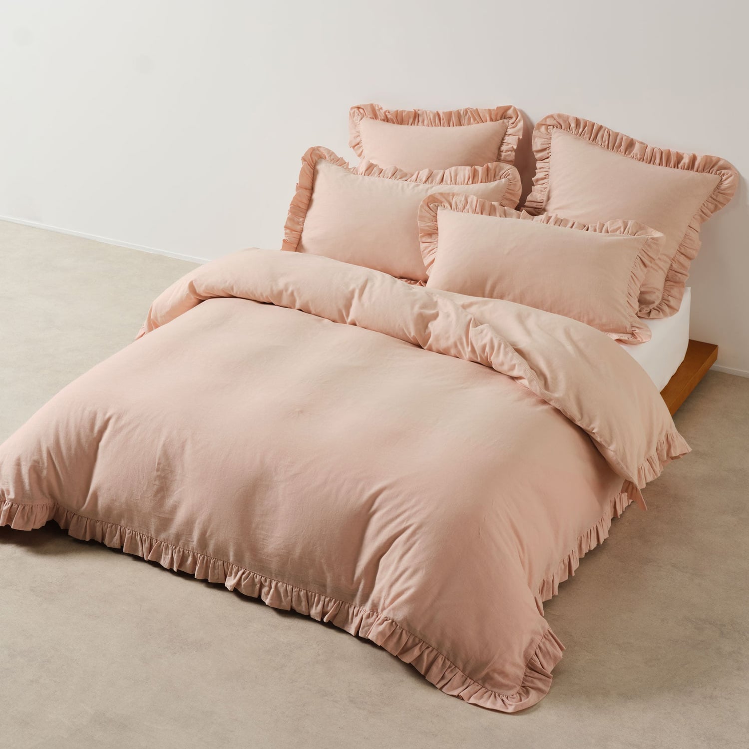 Vintage Ruffle Cotton & Linen Quilt Cover Set