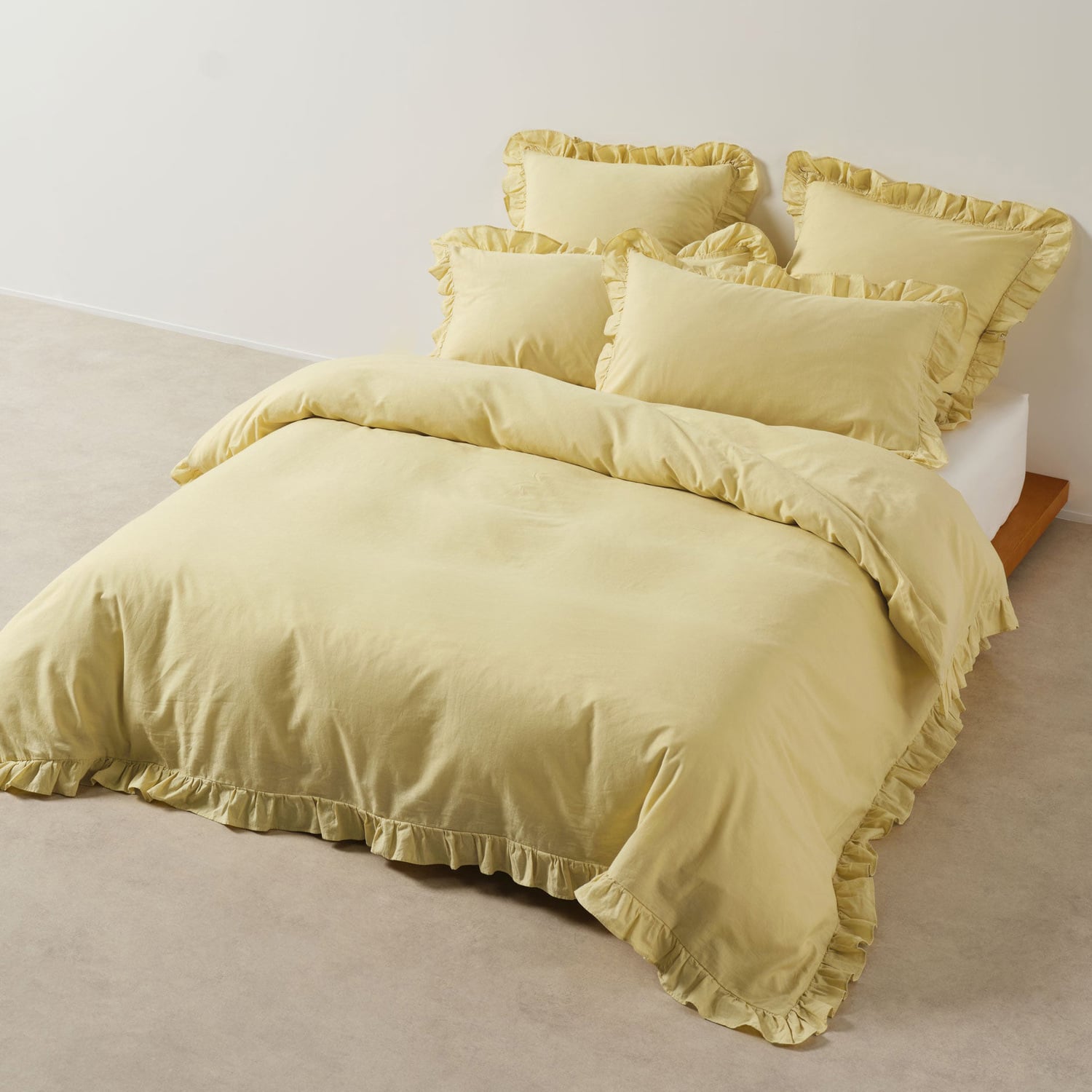 Vintage Ruffle Cotton & Linen Quilt Cover Set