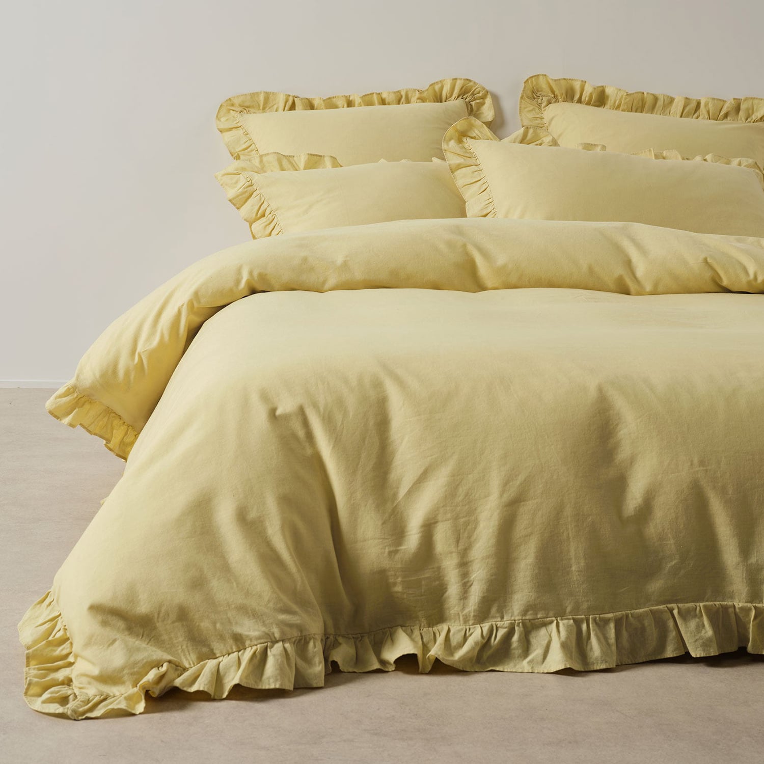 Vintage Ruffle Cotton & Linen Quilt Cover Set