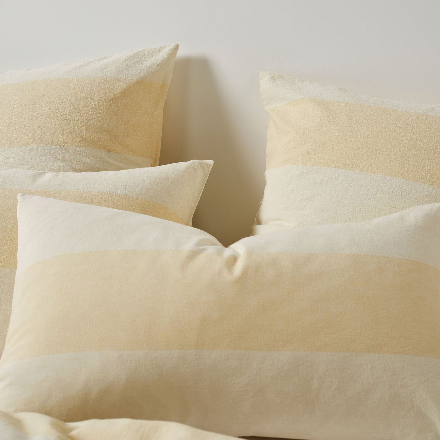 Butter Vintage Wide Stripe Quilt Cover Set