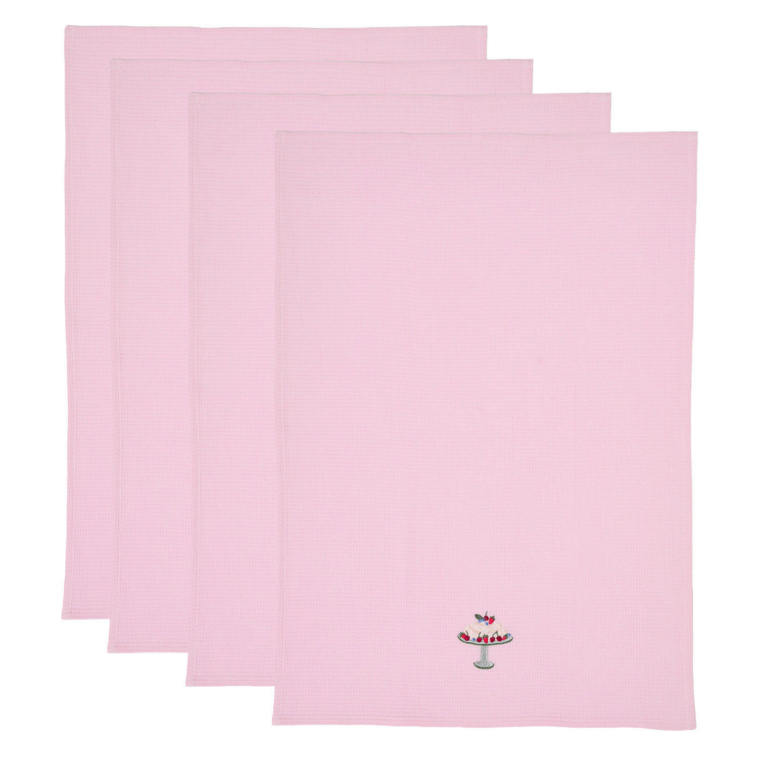 Embroidered Pavlova Cotton Waffle Tea Towels