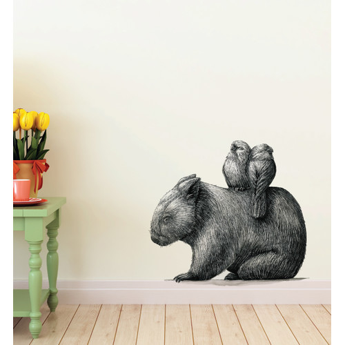 Wombat With 2 Galahs By Renee Treml Wall Decal