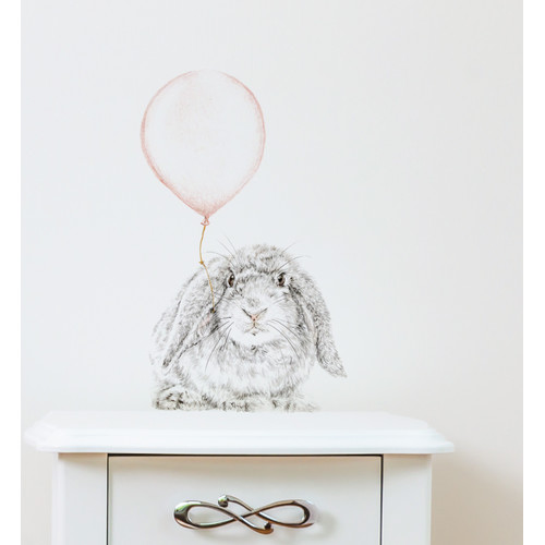 Bunny With Balloon Wall Decal