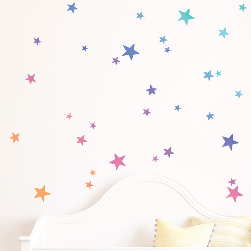 Rainbow Gradient Stars Wall Decal