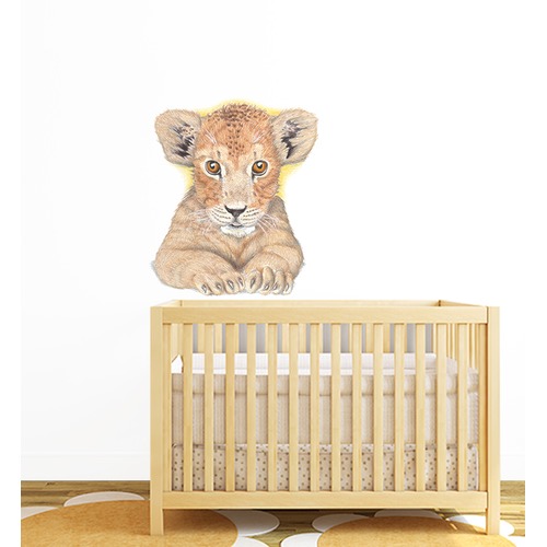 Lion Cub Face Wall Sticker