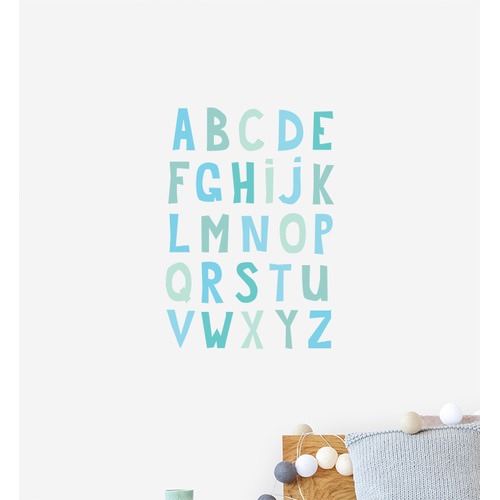 Aqua Alphabet Wall Sticker