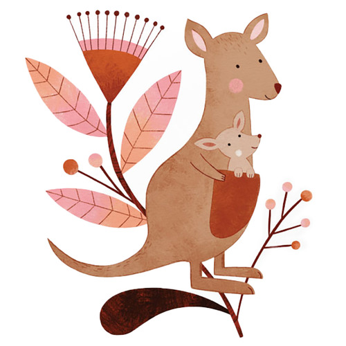 Kangaroo & Baby Wall Decal