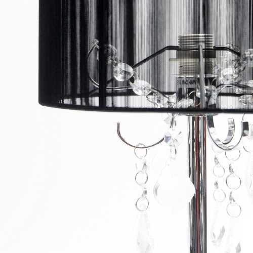 Paris Chrome Table Lamp with Black String Shade