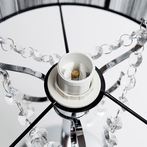 Paris Chrome Table Lamp with Black String Shade