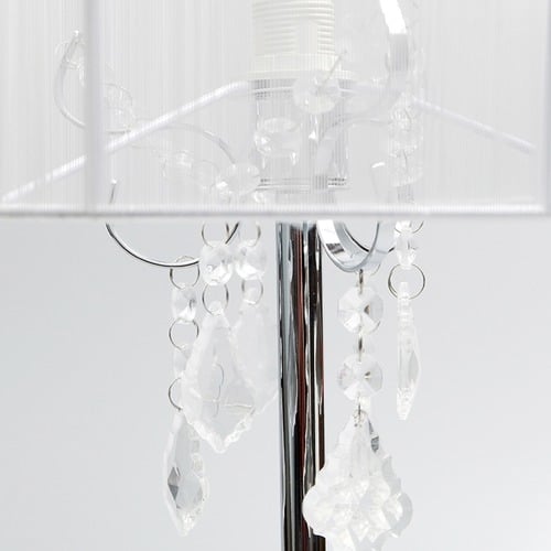 Paris Chrome Table Lamp with White String Shade