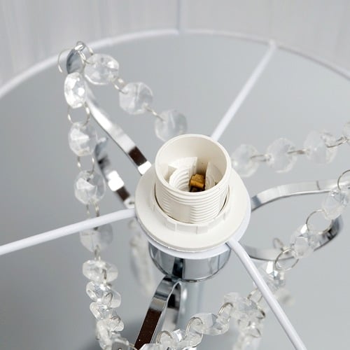 Paris Chrome Table Lamp with White String Shade
