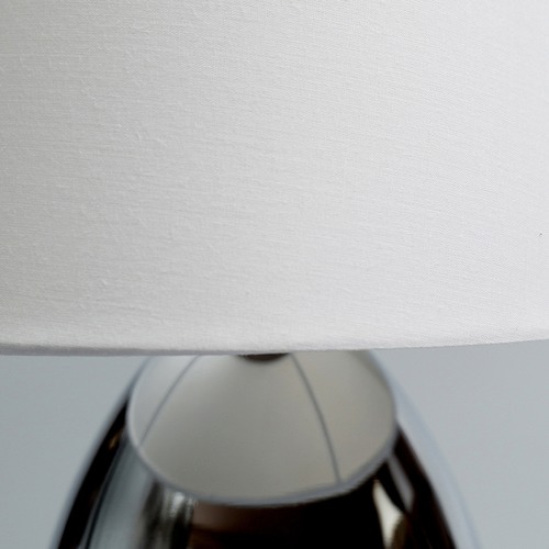 Touch Table Lamp in Chrome with White Shade