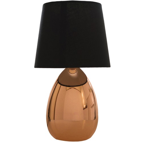Touch Table Lamp in Copper with Black Shade