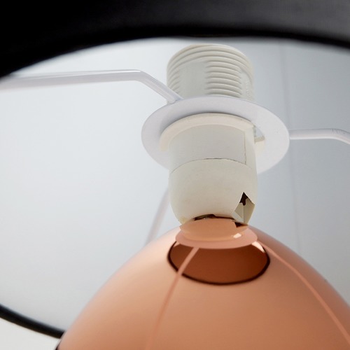 Touch Table Lamp in Copper with Black Shade