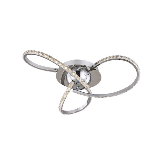 Chrome Darnell 3 LED Flush Mount Ceiling Light