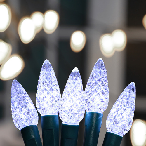 C6 Pinecone 200 White Connectable LED String Fairy Light
