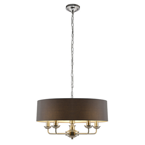 Carroll 5 Light Metal & Fabric Pendant